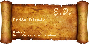 Erdős Ditmár névjegykártya
